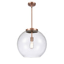 Athens Pendant shown in the Antique Copper finish with a Clear shade