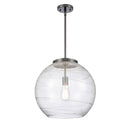 Deco Swirl Pendant shown in the Matte Black finish with a Clear shade