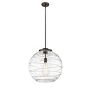 Deco Swirl Pendant shown in the Oil Rubbed Bronze finish with a Clear shade