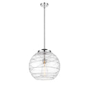 Deco Swirl Pendant shown in the Polished Chrome finish with a Clear shade