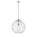 Deco Swirl Pendant shown in the Polished Chrome finish with a Clear shade