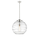 Deco Swirl Pendant shown in the Polished Nickel finish with a Clear shade