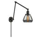 Fulton Swing Arm shown in the Matte Black finish with a Plated Smoke shade