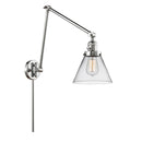 Cone Swing Arm shown in the Polished Chrome finish with a Clear shade