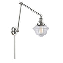 Oxford Swing Arm shown in the Polished Chrome finish with a Clear shade