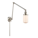 Dover Swing Arm shown in the Polished Nickel finish with a Matte White shade