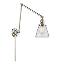 Cone Swing Arm shown in the Polished Nickel finish with a Clear shade