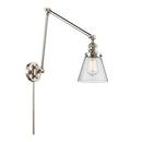 Cone Swing Arm shown in the Polished Nickel finish with a Seedy shade