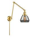 Fulton Swing Arm shown in the Satin Gold finish with a Plated Smoke shade