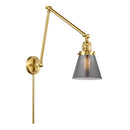 Cone Swing Arm shown in the Satin Gold finish with a Plated Smoke shade