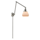Fulton Swing Arm shown in the Brushed Satin Nickel finish with a Matte White shade