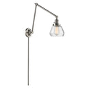 Fulton Swing Arm shown in the Brushed Satin Nickel finish with a Clear shade