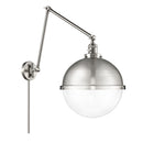 Hampden Swing Arm shown in the Brushed Satin Nickel finish with a Clear shade