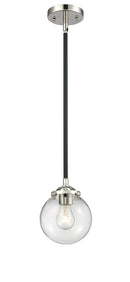 Innovations Lighting Beacon 1-80 watt 6 inch Black Polished Nickel Mini Pendant Clear glass Hang Straight Swivel 2841SBPNG2026