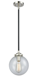 Innovations Lighting Beacon 1-100 watt 8 inch Black Polished Nickel Mini Pendant Clear glass Hang Straight Swivel 2841SBPNG2028