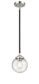 Innovations Lighting Beacon 1-80 watt 6 inch Black Polished Nickel Mini Pendant Seedy glass Hang Straight Swivel 2841SBPNG2046