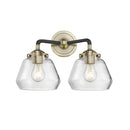 Fulton Bath Vanity Light shown in the Black Antique Brass finish with a Clear shade