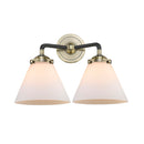 Cone Bath Vanity Light shown in the Black Antique Brass finish with a Matte White shade