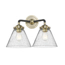 Cone Bath Vanity Light shown in the Black Antique Brass finish with a Seedy shade