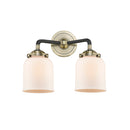 Bell Bath Vanity Light shown in the Black Antique Brass finish with a Matte White shade