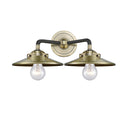 Railroad Bath Vanity Light shown in the Black Antique Brass finish with a Antique Brass shade