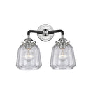 Chatham Bath Vanity Light shown in the Black Polished Nickel finish with a Clear shade