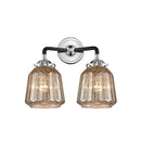 Chatham Bath Vanity Light shown in the Black Polished Nickel finish with a Mercury shade
