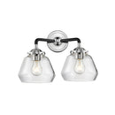 Fulton Bath Vanity Light shown in the Black Polished Nickel finish with a Clear shade