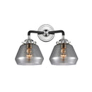 Fulton Bath Vanity Light shown in the Black Polished Nickel finish with a Plated Smoke shade