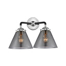 Cone Bath Vanity Light shown in the Black Polished Nickel finish with a Plated Smoke shade