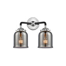 Bell Bath Vanity Light shown in the Black Polished Nickel finish with a Plated Smoke shade