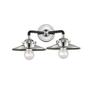 Railroad Bath Vanity Light shown in the Black Polished Nickel finish with a Polished Nickel shade