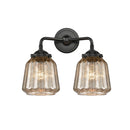 Chatham Bath Vanity Light shown in the Oil Rubbed Bronze finish with a Mercury shade