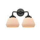 Fulton Bath Vanity Light shown in the Oil Rubbed Bronze finish with a Matte White shade