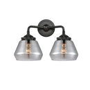Fulton Bath Vanity Light shown in the Oil Rubbed Bronze finish with a Plated Smoke shade