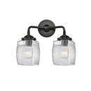 Colton Bath Vanity Light shown in the Oil Rubbed Bronze finish with a Clear Halophane shade