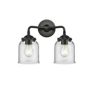 Bell Bath Vanity Light shown in the Oil Rubbed Bronze finish with a Clear shade