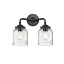 Bell Bath Vanity Light shown in the Oil Rubbed Bronze finish with a Seedy shade