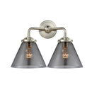 Cone Bath Vanity Light shown in the Brushed Satin Nickel finish with a Plated Smoke shade