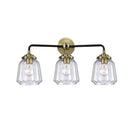 Chatham Bath Vanity Light shown in the Black Antique Brass finish with a Clear shade
