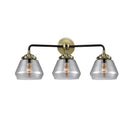 Fulton Bath Vanity Light shown in the Black Antique Brass finish with a Plated Smoke shade