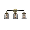 Bell Bath Vanity Light shown in the Black Antique Brass finish with a Plated Smoke shade