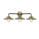 Railroad Bath Vanity Light shown in the Black Antique Brass finish with a Antique Brass shade
