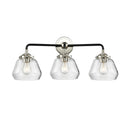 Fulton Bath Vanity Light shown in the Black Polished Nickel finish with a Clear shade