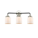 Bell Bath Vanity Light shown in the Black Polished Nickel finish with a Matte White shade