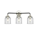 Bell Bath Vanity Light shown in the Black Polished Nickel finish with a Clear shade