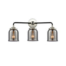Bell Bath Vanity Light shown in the Black Polished Nickel finish with a Plated Smoke shade