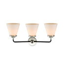 Innovations Lighting Small Cone 3 Light Bath Vanity Light Part Of The Nouveau Collection 284-3W-BPN-G61-LED