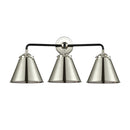 Appalachian Bath Vanity Light shown in the Black Polished Nickel finish with a Polished Nickel shade
