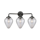 Geneseo Bath Vanity Light shown in the Oil Rubbed Bronze finish with a Clear Crackled shade